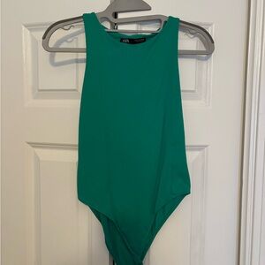 Zara Green Sleeveless Bodysuit